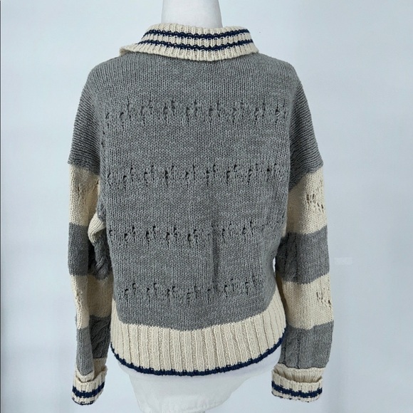 Free People Women’s Pembrook Oversize Sweater In Ivory Combo Size XS - Picture 7 of 12